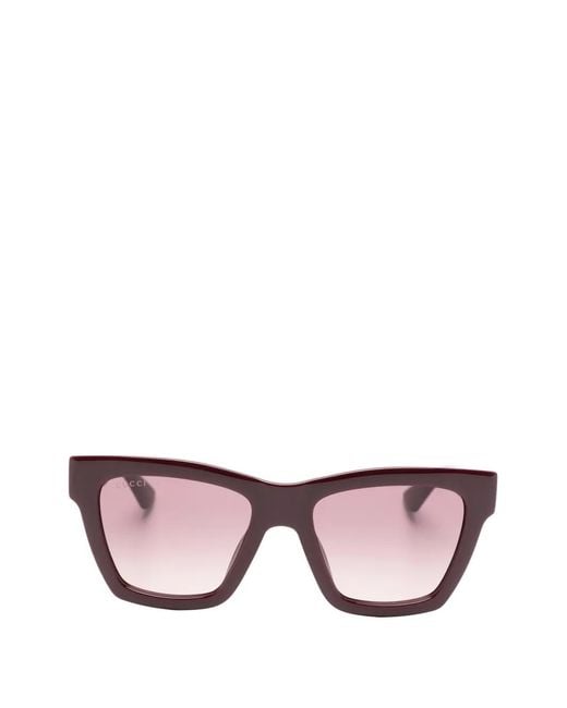 Gucci Pink Interlocking G Square-Frame Sunglasses