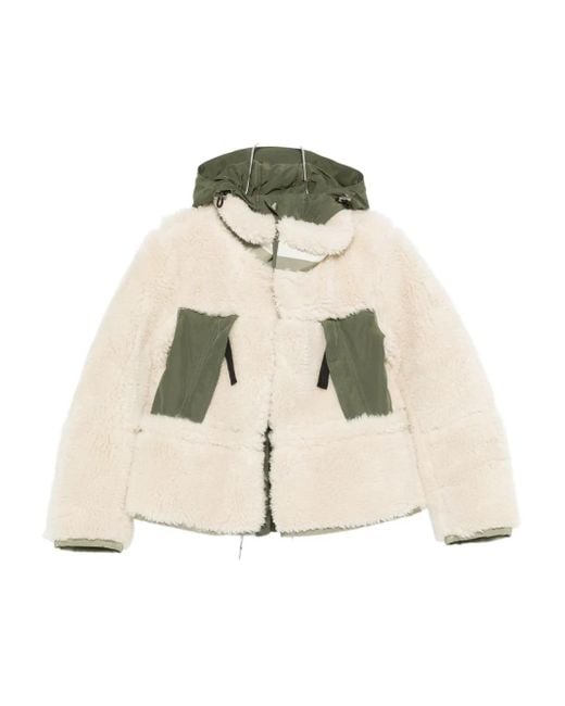 Sacai Natural Hooded Panelled Jacket