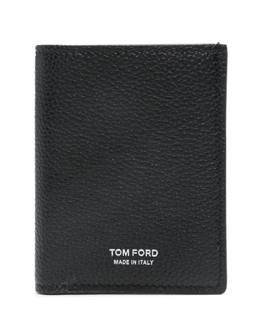 Tom Ford Black Logo-Print Leather Cardholder for men