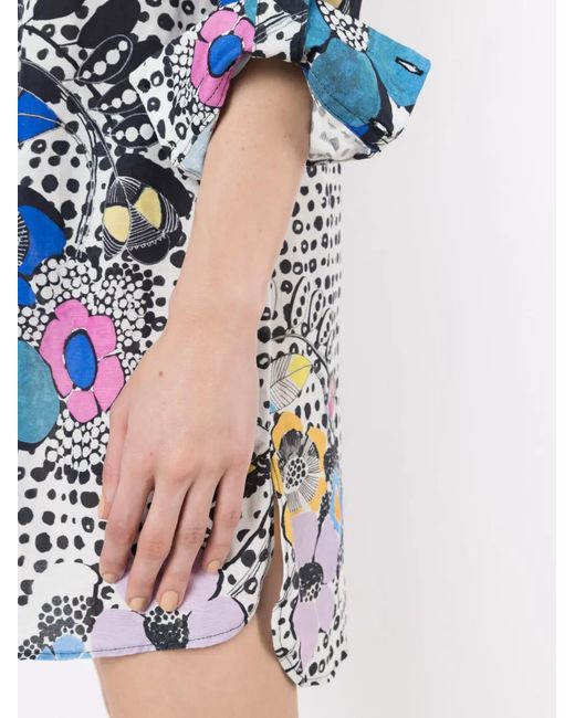 Amir Slama Blue Graphic-Print Long-Sleeve Shirt