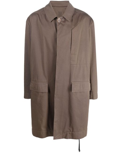 Rick Owens Brown Jumbo Mac Buttoned Raincoat for men