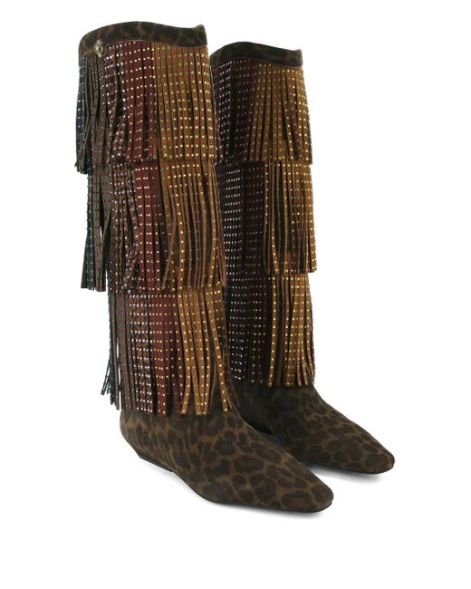 Kurt Geiger Black Western Fringe Boots
