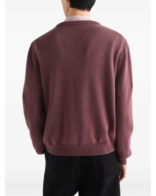 Lemaire Purple Crew-Neck Sweater for men