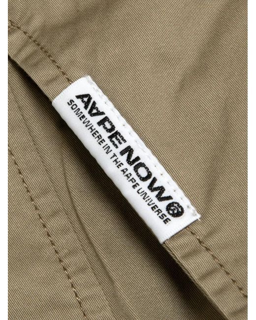Aape By A Bathing Ape Green Moonface Logo-Patch Trousers for men