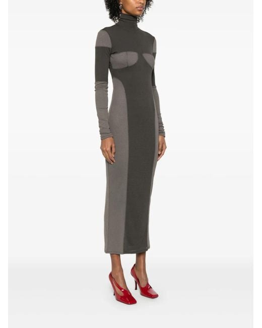 Nanushka Gray Patchwork Maxi Dress