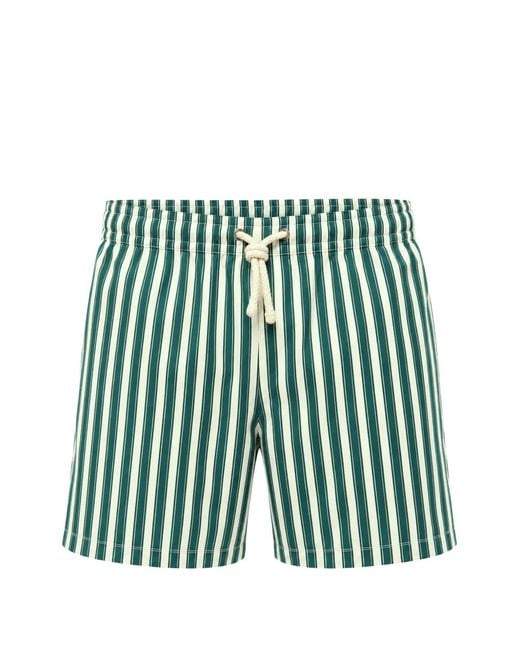 GASSA D'AMANTE Green Alassio Striped Swim Shorts for men