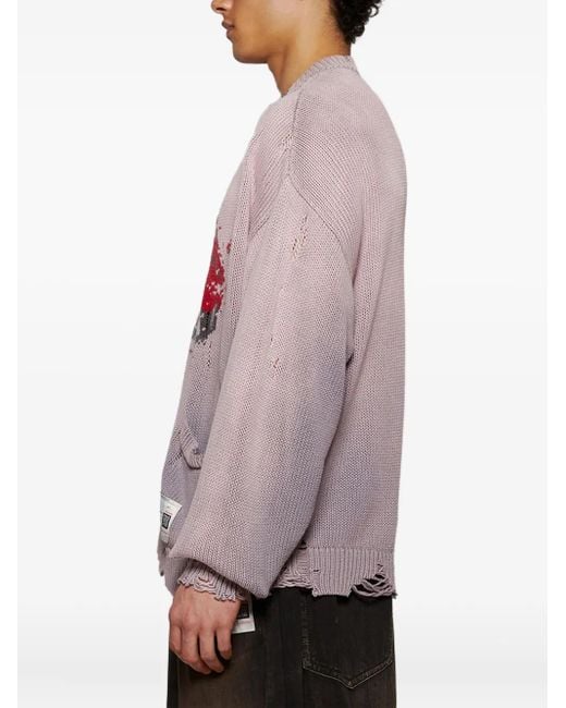 Cardigan Car Con Effetto Vissuto di Maison Mihara Yasuhiro in Gray da Uomo