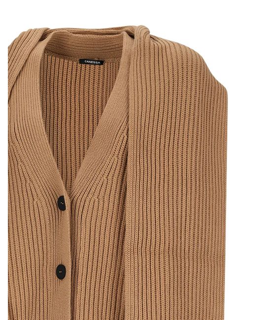 Canessa Brown Ribbed Cardigan