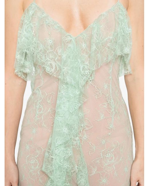 Blumarine White Floral-Lace Maxi Dress