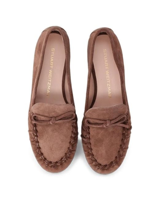 Stuart Weitzman Brown Britt Fringe Loafers