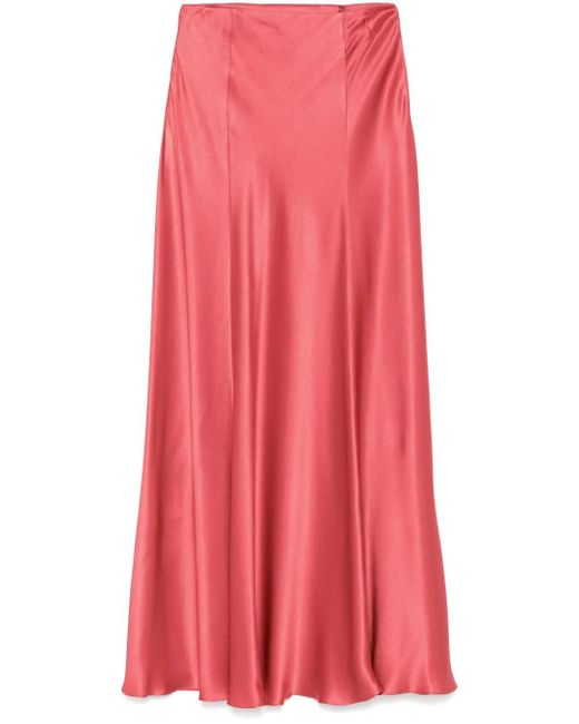 Alberta Ferretti サテン マキシスカート Pink