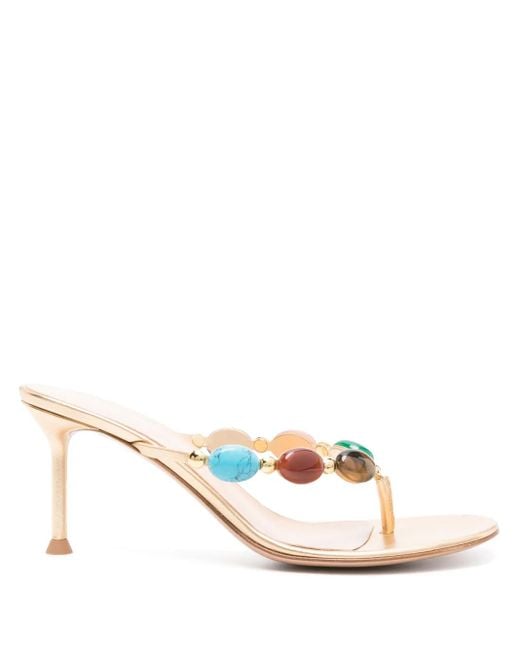 Gianvito Rossi Pink -tone Shanti 70 Leather Sandals - Women's - Calf Leather