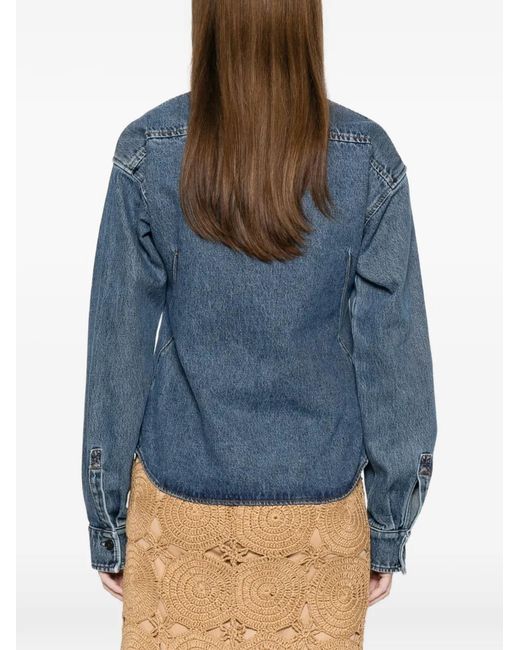 N°21 Blue Chest-Pockets Logo Shirt