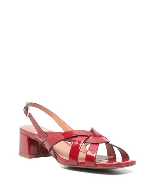 Bibi Lou Red Square-Toe Sandals