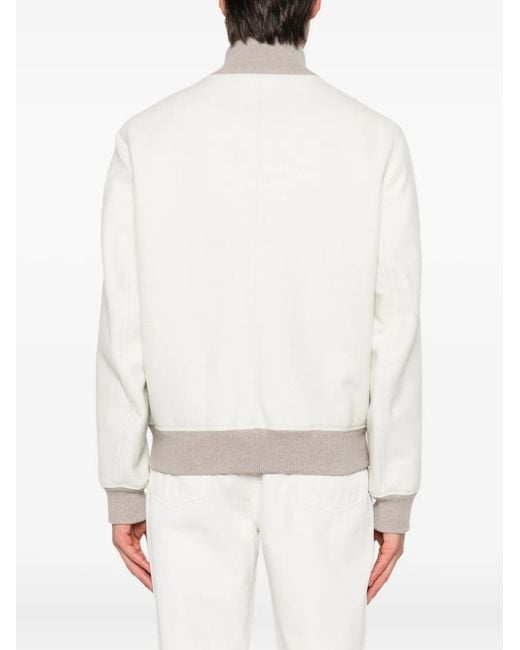 Chaqueta Bómber Con Botones Brunello Cucinelli de hombre de color White