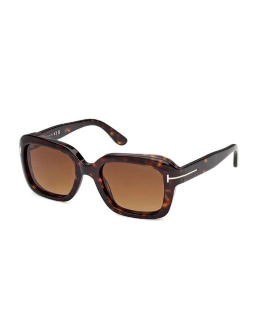 Tom Ford Brown Square-Frame Sunglasses