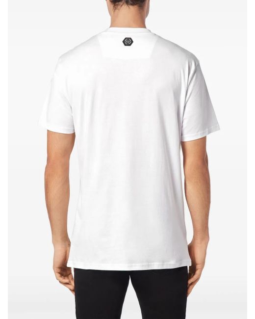 Philipp Plein Gray Patch Skull&Bones T-Shirt for men