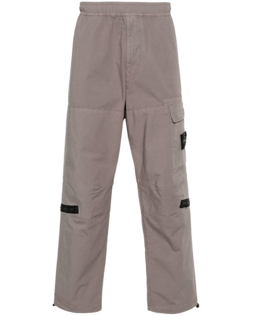 Stone Island Gray Compass-motif Cargo Pants for men