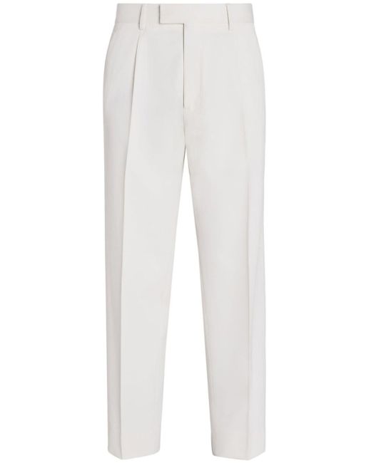 Pantalon de costume à plis marqués Zegna pour homme en coloris White