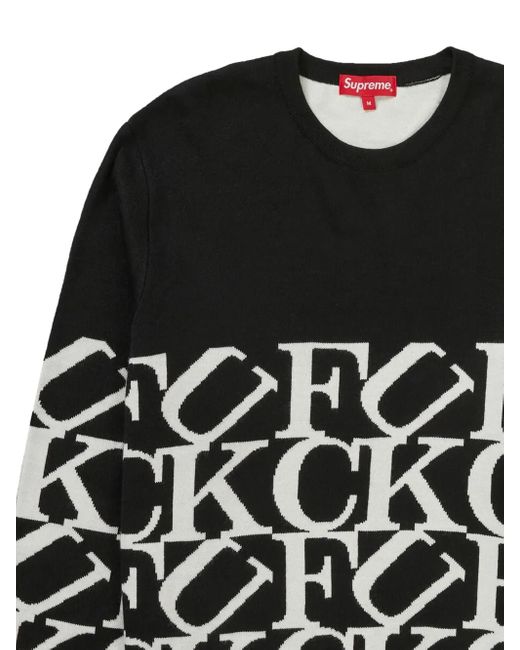 supreme fuck all セーター Supreme Fuck All Sweater in Black for Men | Lyst