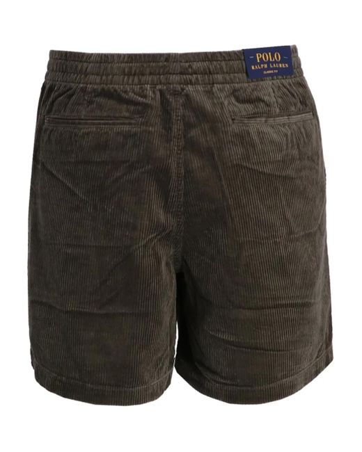 Polo Ralph Lauren Black Drawstring Corduroy Shorts for men