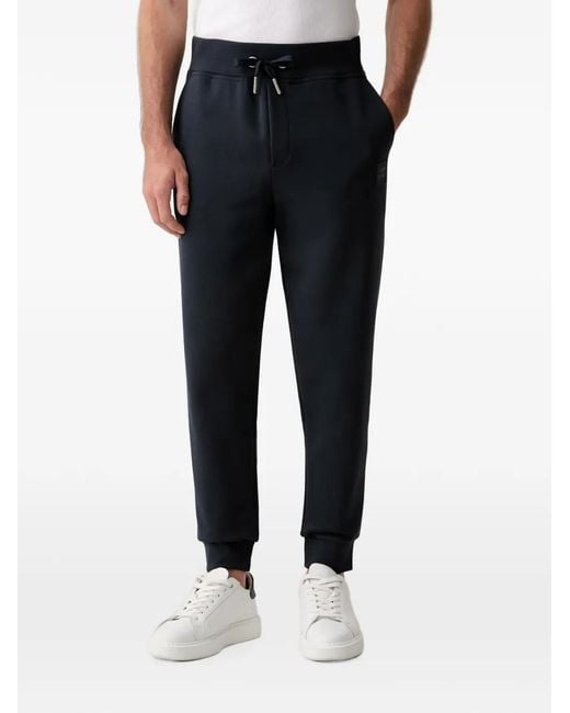 Joop! Black Logo-Patch Drawstring Track Pants for men