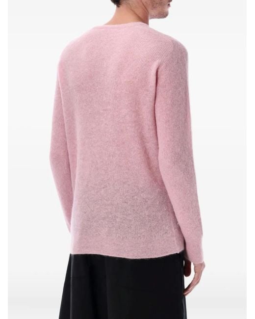 Auralee Pink Crewneck Sweater for men