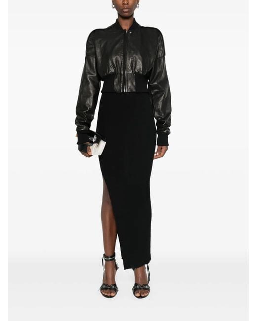 Rick Owens Black Leather Jacket