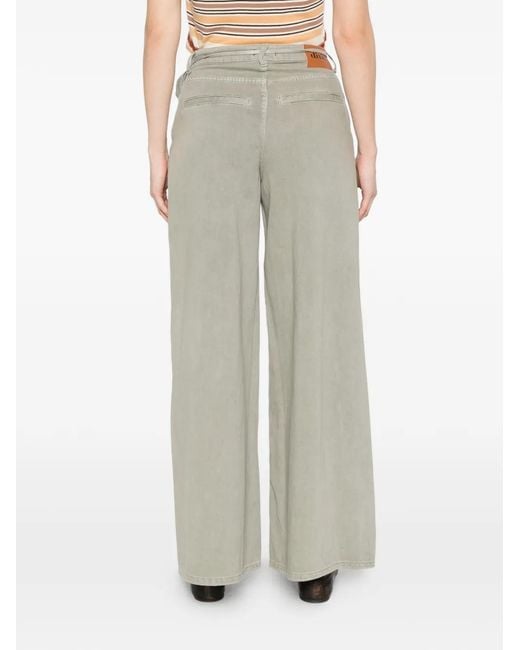 Dixie Green Jean À Détail De Fleur