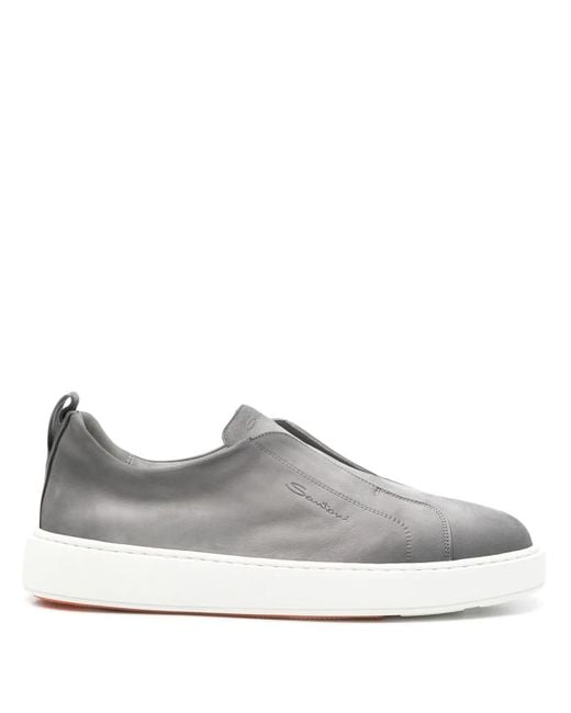 Santoni Gray Victory Sneakers for men