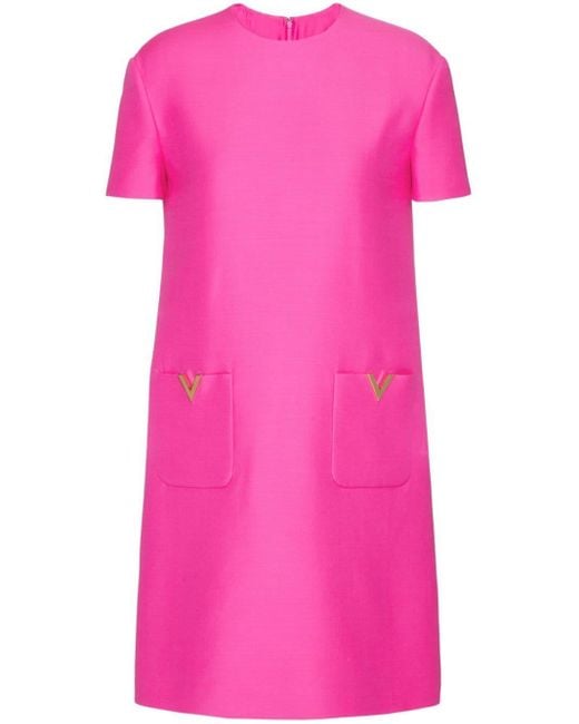 Abito Crepe Couture corto di Valentino Garavani in Pink