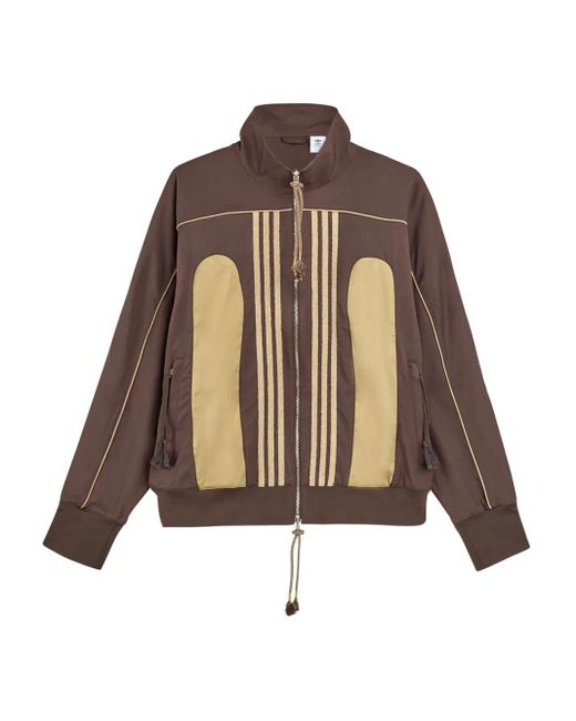 Adidas Brown Logo-Print Jacket for men