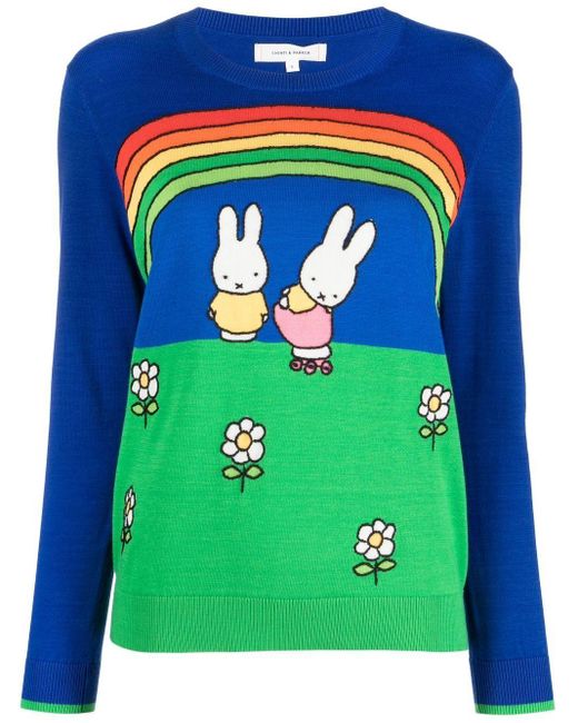 Chinti Parker Miffy World Crew neck Jumper in Green Lyst Australia