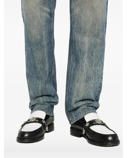 Balmain Blue Logo-Patch Jeans for men