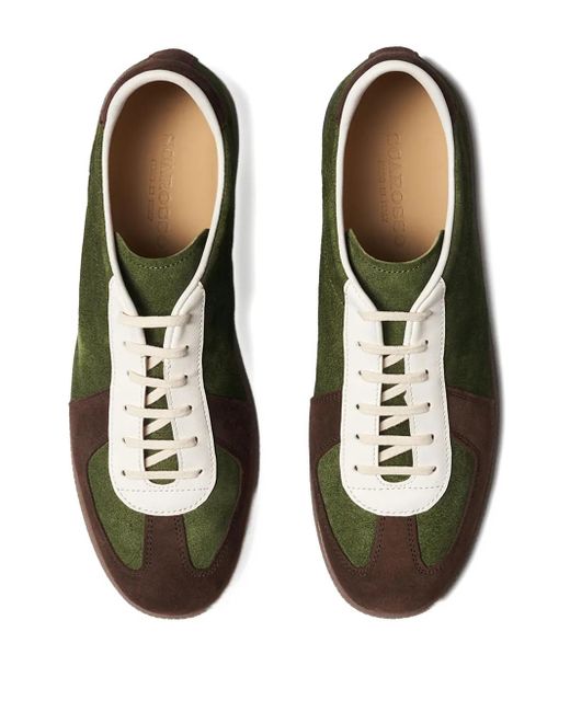 Scarosso Green Two-Tone Suede Sneakers for men