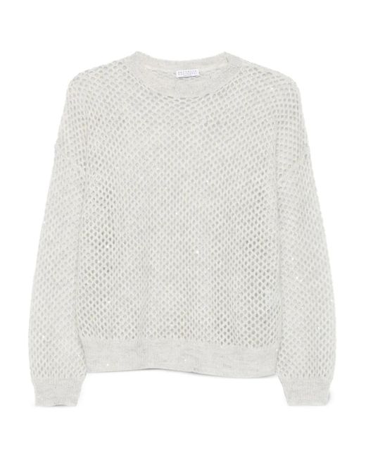 Brunello Cucinelli メッシュ トップ White