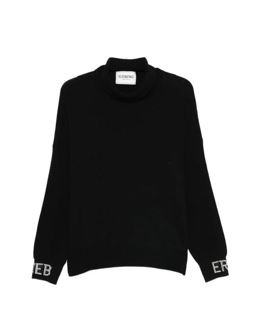 Iceberg Black Turtleneck Sweater