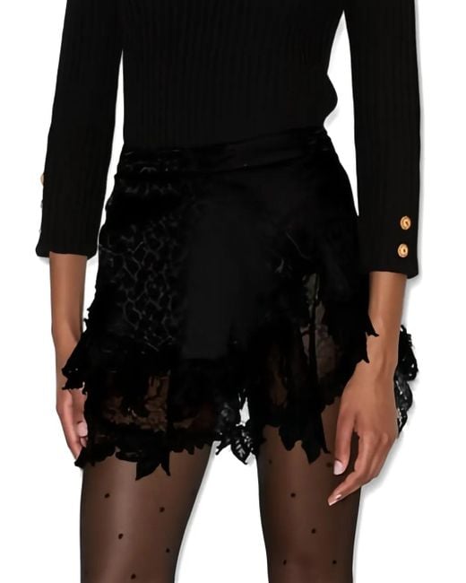 Isabel Marant Black Reana Lace-Trimmed Skirt