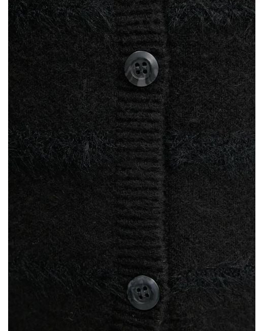 Vans Black Fuzzy-Knit V-Neck Cardigan