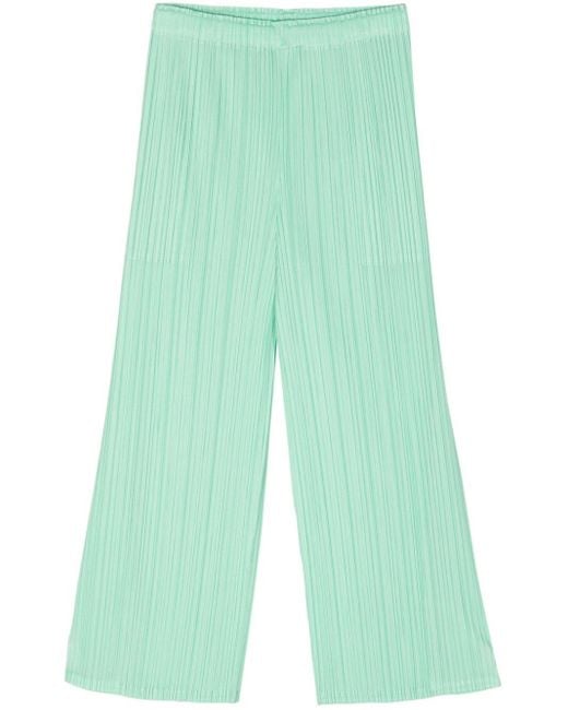 Pleated cropped trousers di Pleats Please Issey Miyake in Green