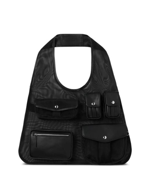 Simone Rocha Black Mesh Pocket-Detail Shoulder Bag