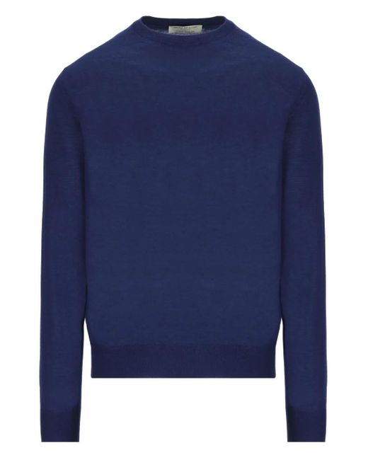 Mauro Ottaviani Blue Crew-Neck Wool Sweater for men