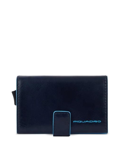 Piquadro Blue Leather Cardholder for men