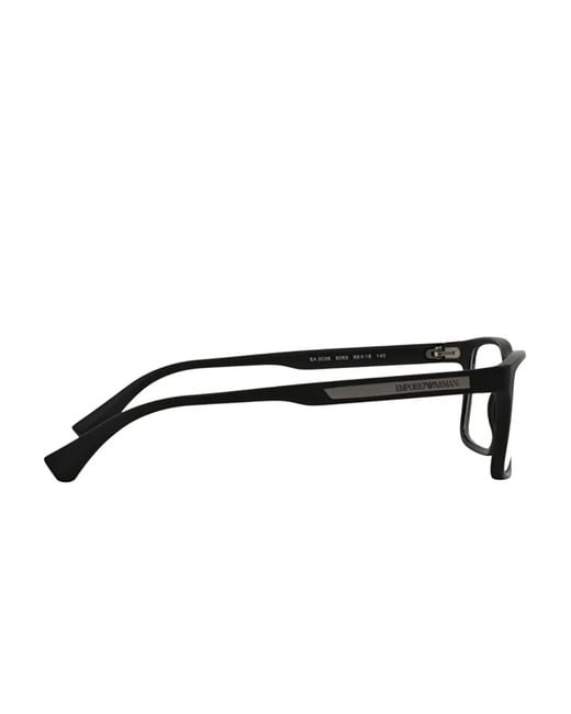 Emporio Armani Black Rectangle-Frame Glasses