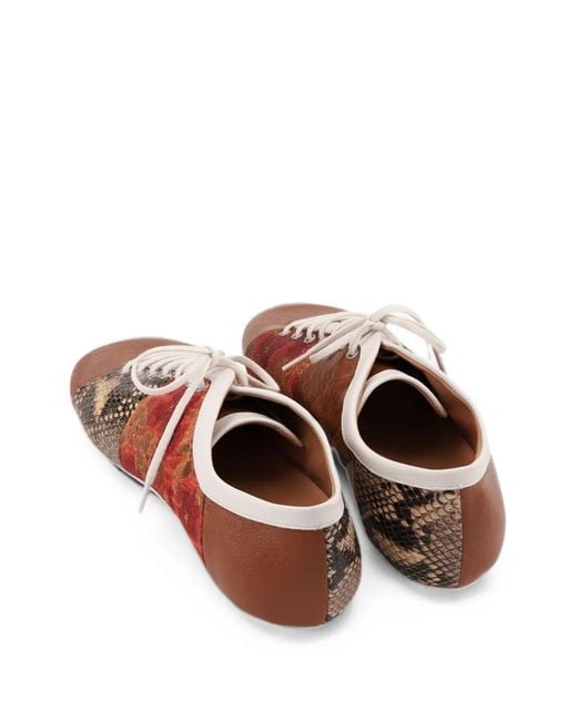 Dries Van Noten Brown Patchwork Leather Sneakers for men