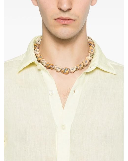 120% Lino White Long-Sleeve Shirt for men