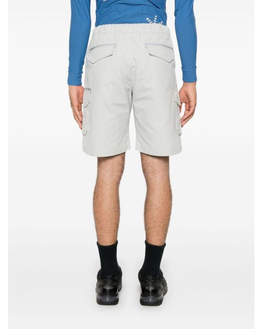 Sease White Belted Cotton Cargo Shorts for men