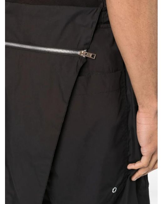 JORDANLUCA Black Zip-Detail Wrap Shorts for men