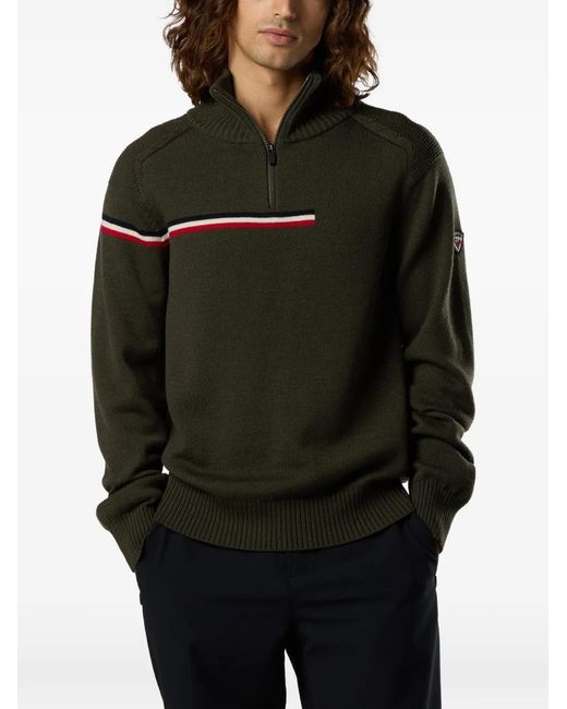 Rossignol Black Half-Zip Wool Sweater for men
