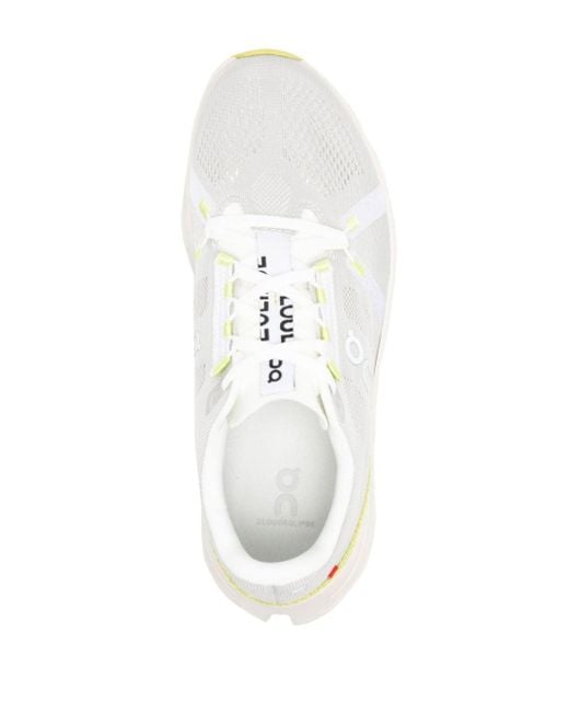 On Shoes White Cloudeclipse Sneakers mit Mesh